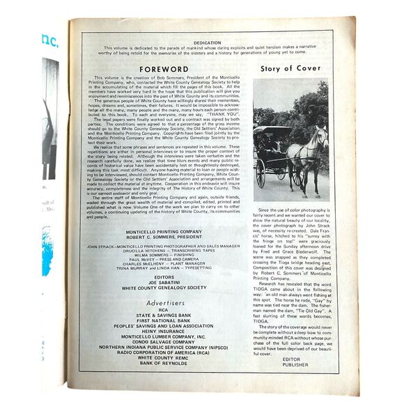 1972 100 Years Old Settlers White County Indiana Architecture Military History - Picture 2 of 8